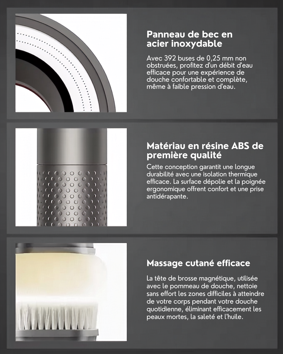 SOLEA - Pommeau de douche filtrant anti-chlore & calcaire