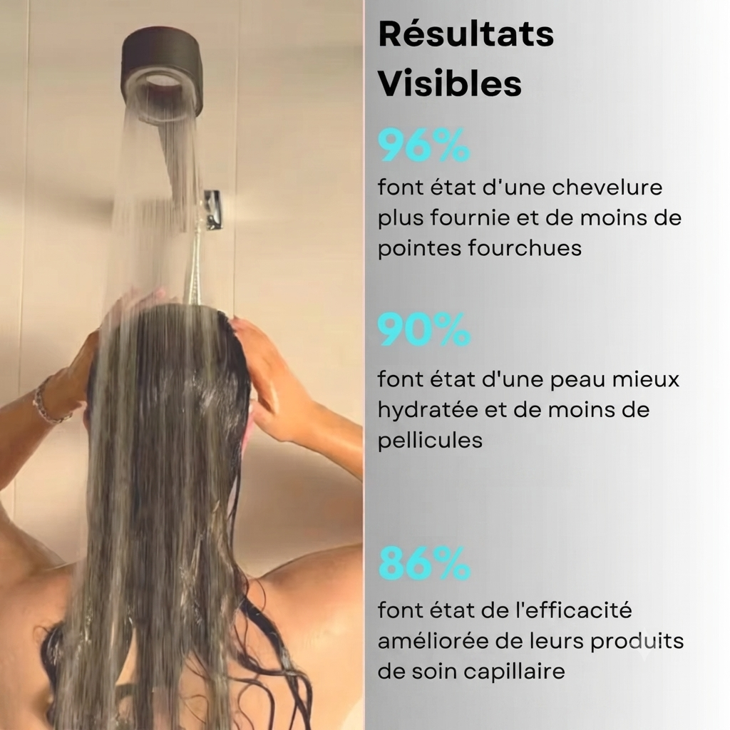 SOLEA - Pommeau de douche filtrant anti-chlore & calcaire